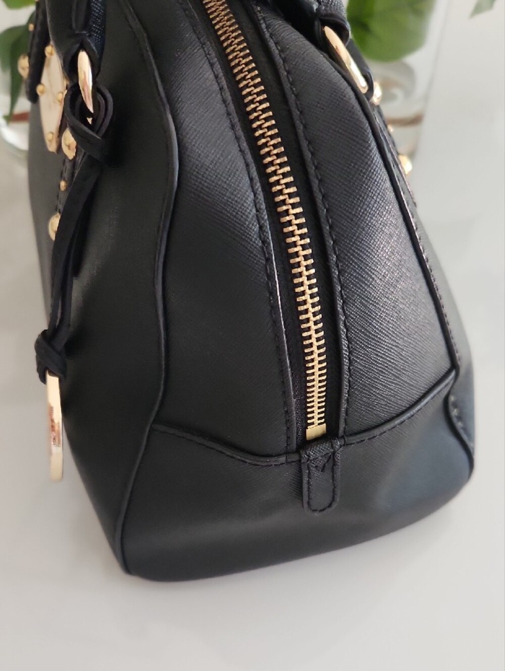 Michael Kors Black Satchel with Gold Hardware and Chain Strap - Picture 8 of 15